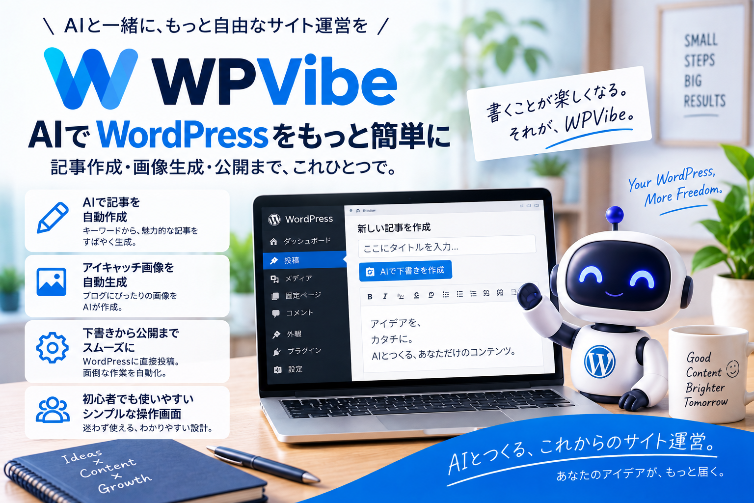 WPVibeでWordPressをAIから操作する記事のカバー画像